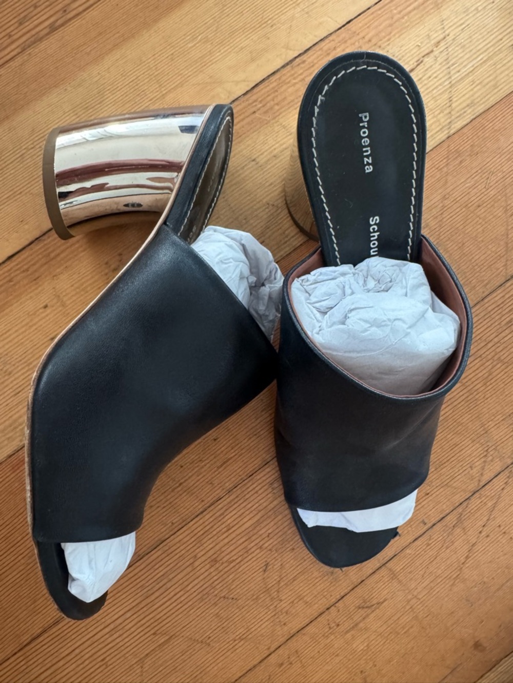 Proenza Schouler Black Leather Open-Front Mule - Picture 3 of 4